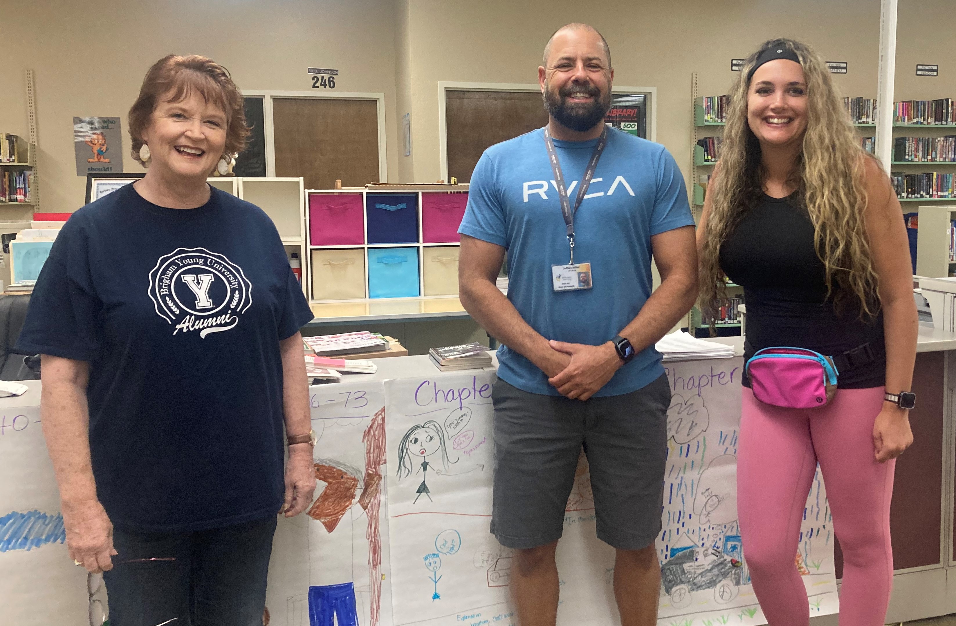 Jeff Miller, center, with Pine Middle School Summer Staff